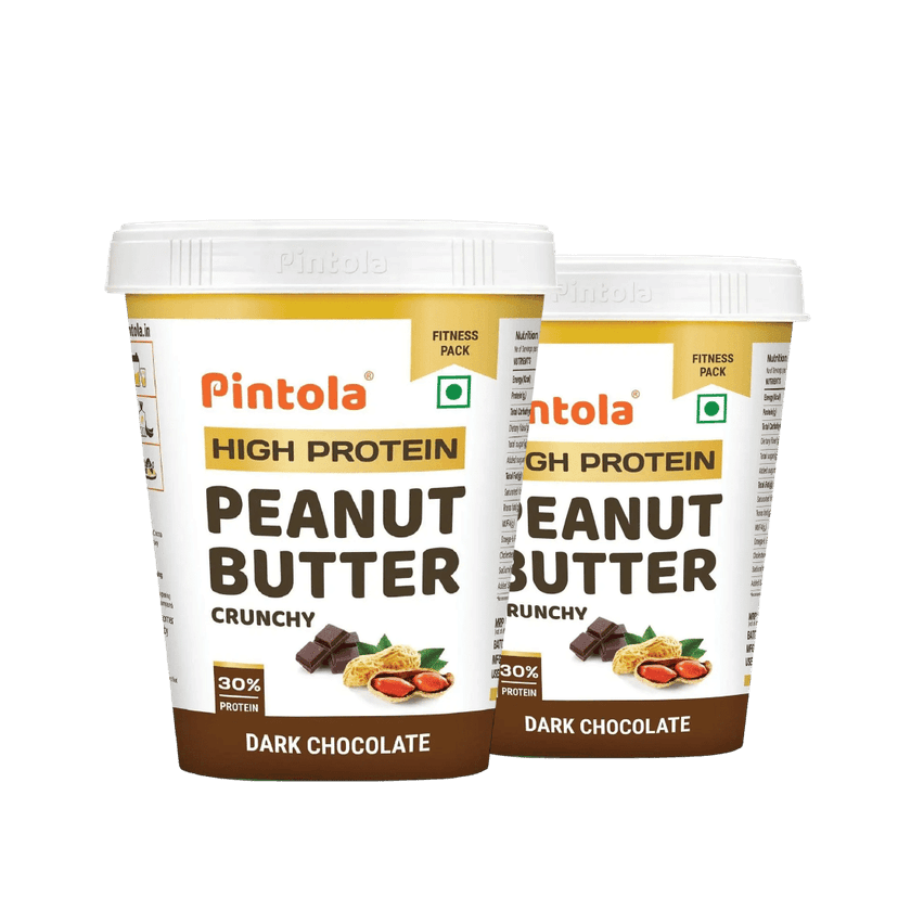 Pintola HIGH Protein Peanut Butter Dark Chocolate | 30% Protein | High Fibre | NO Salt | Non GMO, Naturally Gluten Free, Zero Cholesterol | Crunchy Pintola HIGH Protein Peanut Butter Dark Chocolate | 30% Protein | High Fibre | NO Salt | Non GMO, Naturall view 2