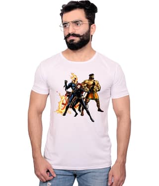 Nityanand Enterprises White Cotton Blend T-Shirt