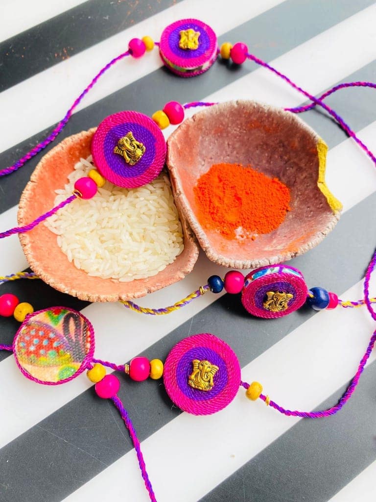Festive Hues Ganesha Rakhi - 1 piece view 2