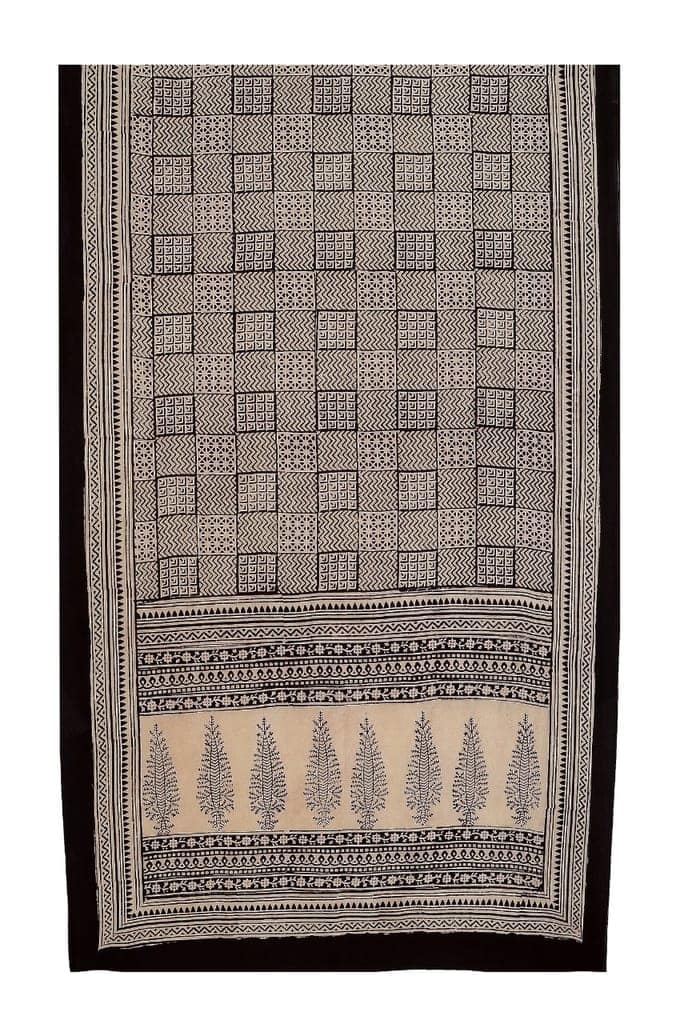 Beige Stole Silk Bagh Print