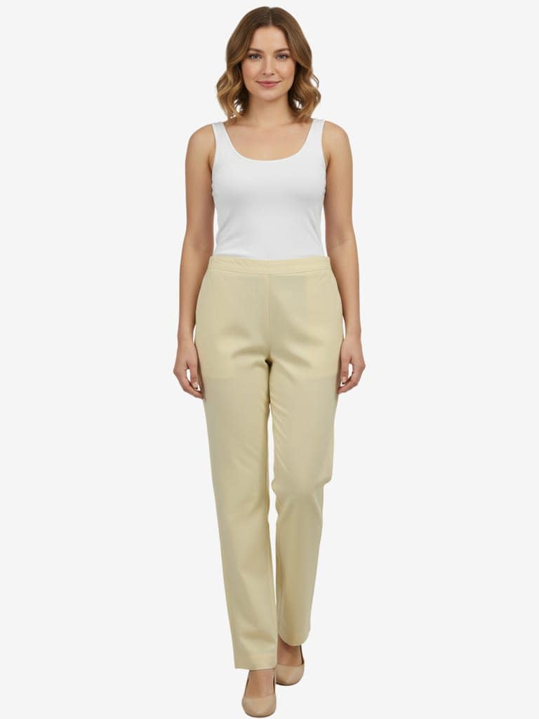 Women's Solid Cotton Trousers