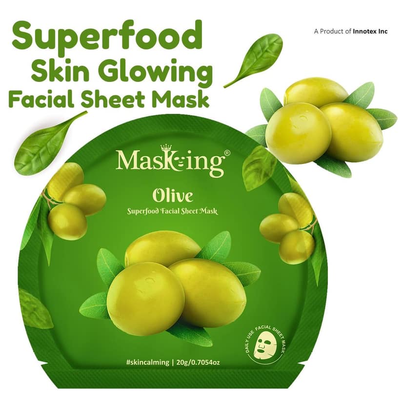 Superfood Olive facial sheet mask for glowing Skin and Hydrating, Pack of 3 view 2