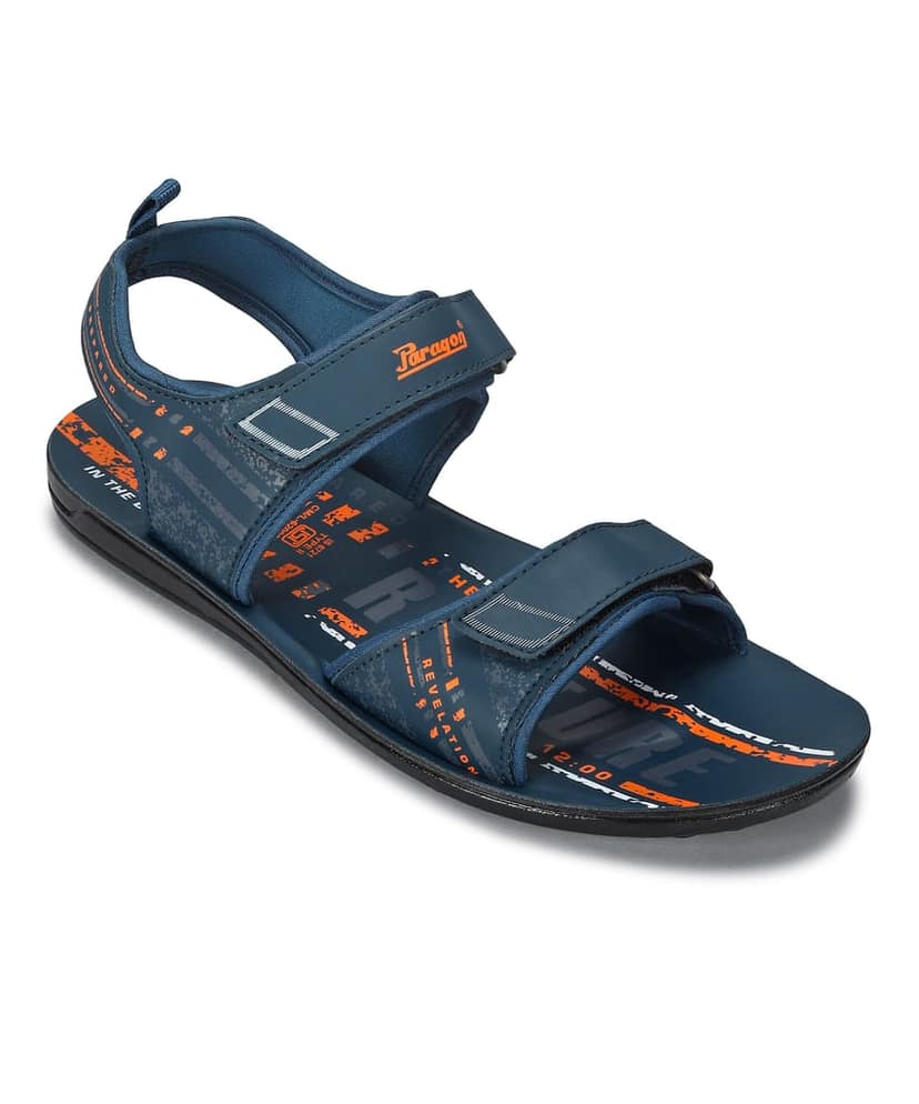 Paragon Men's Stylish Lightweight & Durable Blue Velcro Dailywear Sandals view 2