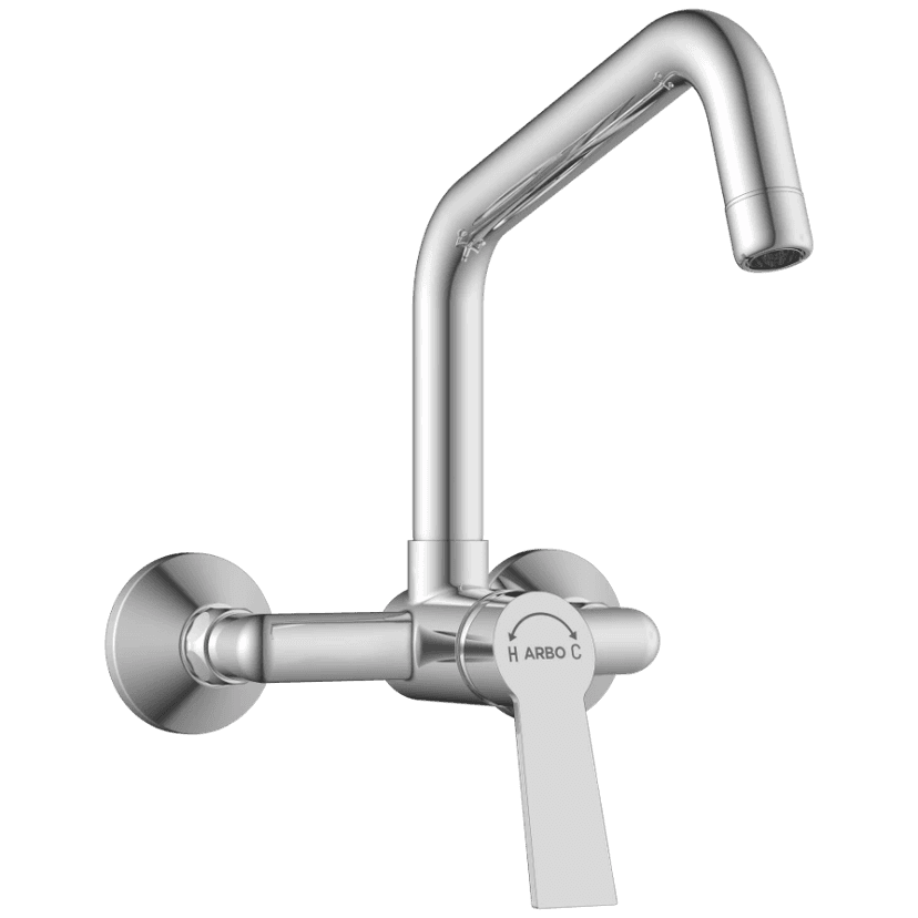 RL-4643 Single Lever Sink Mixer With Swinging Spout With Connecting Legs With Wall Flange (Wall Mounted Model) view 2