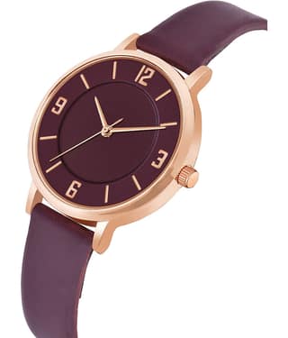 Trex Maroon PU Analog Men's Watch