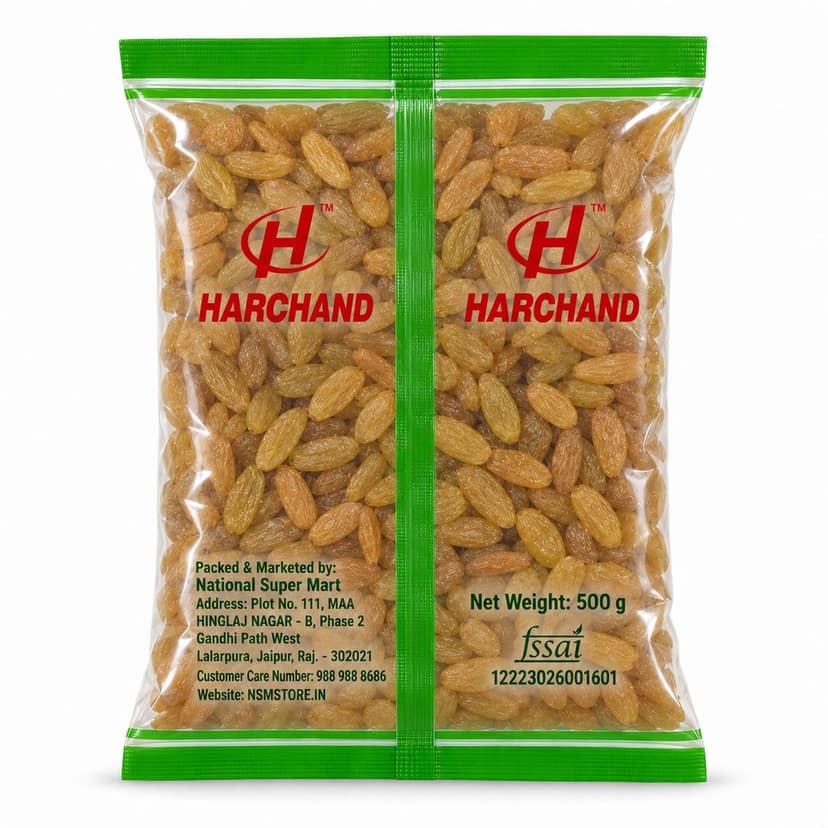 Harchand Premium Long Golden Kishmish (Raisins) 500g view 2