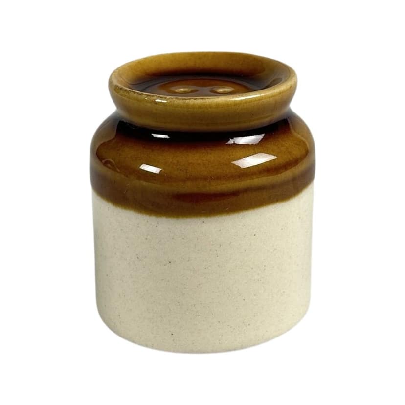 Ceramic Dining Desi Style Brown and White Ceramic Salt & Pepper Shaker || Dispenser Set || Seasoning Shakers || Spices Containers view 2
