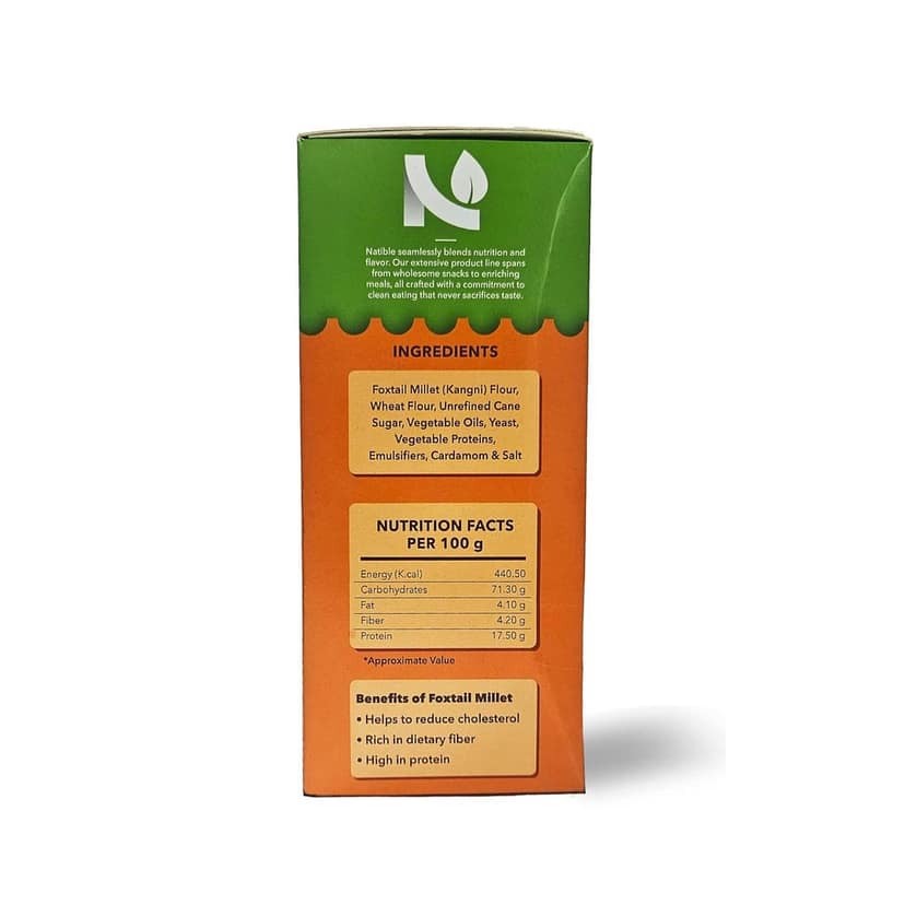 Natible Millet Rusk, Healthy Diet Toast | No Maida and Sugar | No Preservatives, Millet Toast Rusk Biscuit, 220 Gm view 2