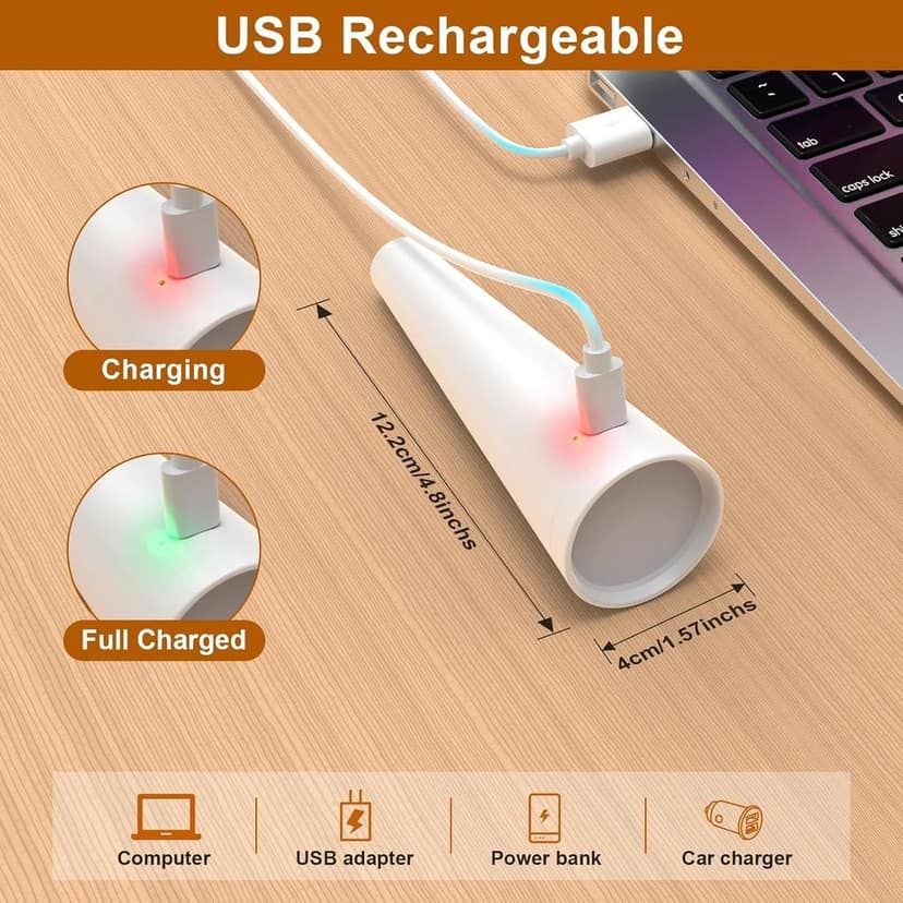 GLOWSERIE Study Lamp Rechargeable Book Reading Light - 3 Color Multifunction Neck LED view 2