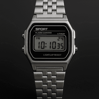 Retro Sport Digital Watch – Steel Classic