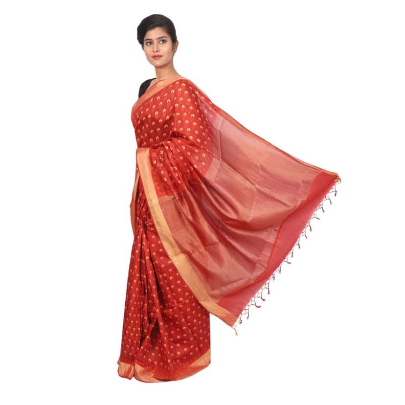 HANDLOOM KOSA SAREE WITH BLOUSE (SKU - 3H0201120422 SAREE- 179) view 2