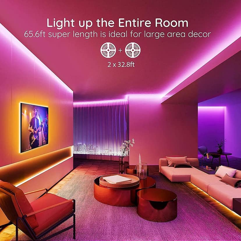 DAYBETTER� Smart Wi-Fi RGB Rope Led Strip Light 300 Led Compatible with Alexa Google Assistant, App Control Lighting Kit, Music Sync Color Changing Lights (5 Meter) | VD-T-34 view 2