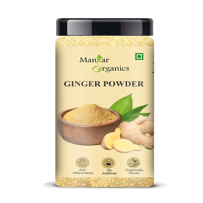 ManHar Organics Ginger Powder Jar 400gm | Natural & Pure | Aromatic Dry Adrak Powder for Cooking & Wellness | No Additives
