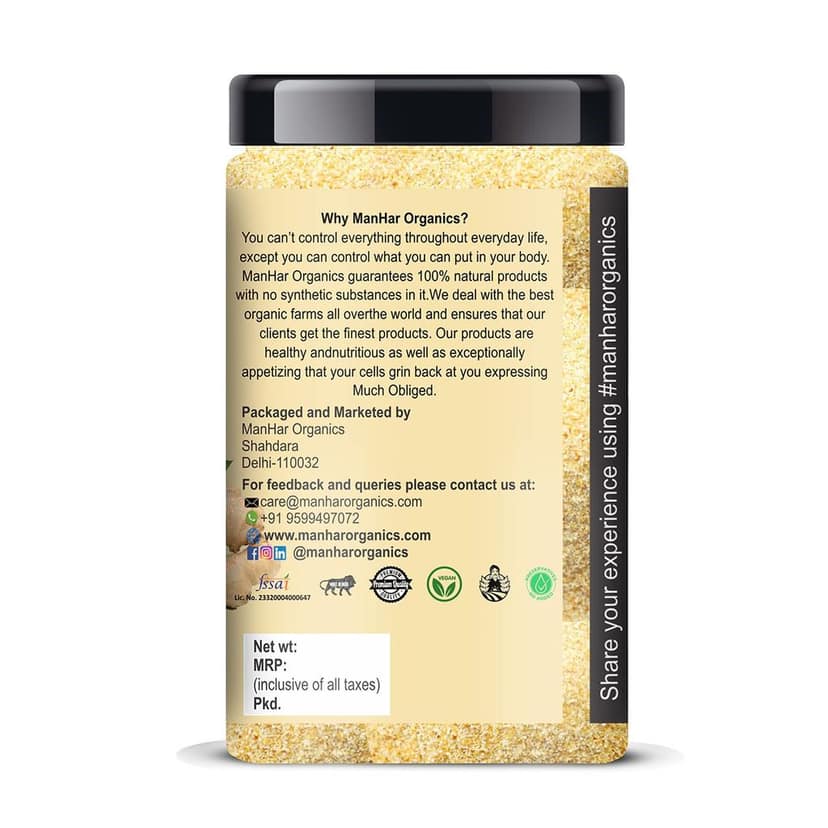 ManHar Organics Ginger Powder Jar 400gm | Natural & Pure | Aromatic Dry Adrak Powder for Cooking & Wellness | No Additives view 2