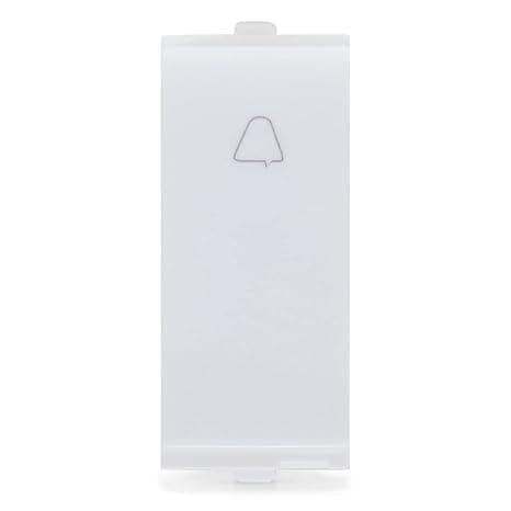 CONA 14011 Platinum Bell Push Modular Switch 10A White with Blue LED Indicator, Single |Door Bell|Electric Switches|ISI Marked Bell Switch for Home, Office, Shop,etc