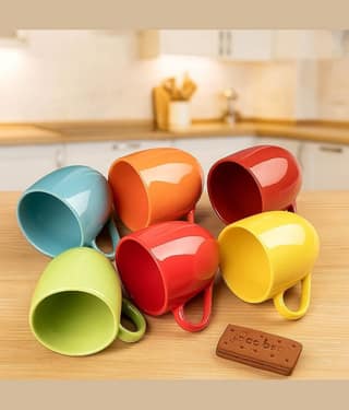 Love Unlimited Solid Bone China Tea Cup 150 ml ( Pack of 6 )
