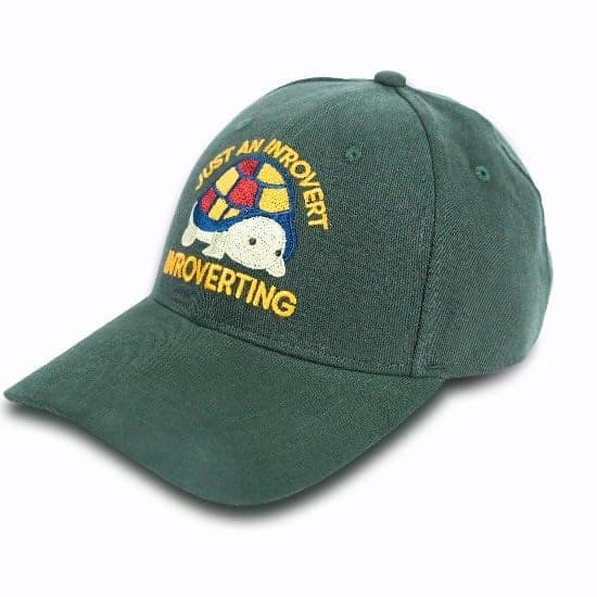 Calm Cove Cotton Baseball Cap, Tortoise Embroidery, Adjustable Strap, Green view 2