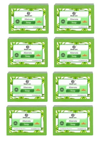 Khadi Care Herbal Aloevera Soap (Pack of 8) (pack of 5)
