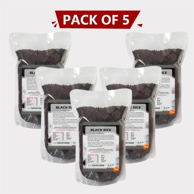 Black Rice (1 kg), Pack of 5 view 2