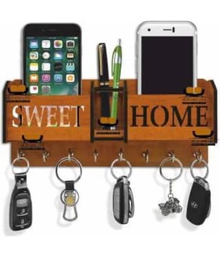 SNDArt Multicolour Wood Key Holder - Pack of 1