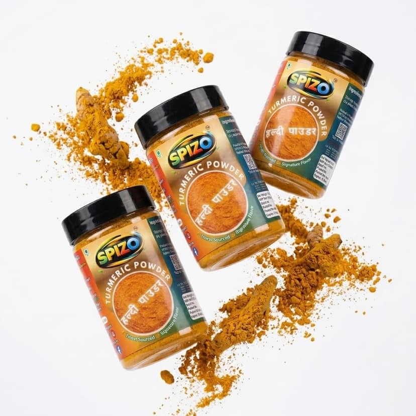 Spizo Salem Turmeric Powder (Haldi) | High Curcumin | 100% Pure & Natural | No Artificial Color | No Preservatives | Fresh Ground | FSSAI Certified
