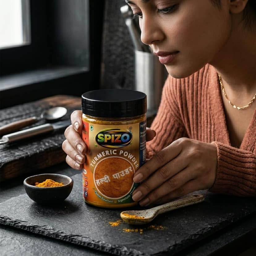 Spizo Salem Turmeric Powder (Haldi) | High Curcumin | 100% Pure & Natural | No Artificial Color | No Preservatives | Fresh Ground | FSSAI Certified view 2