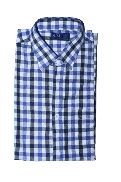 Men's Casual Button Down Checkered Shirt