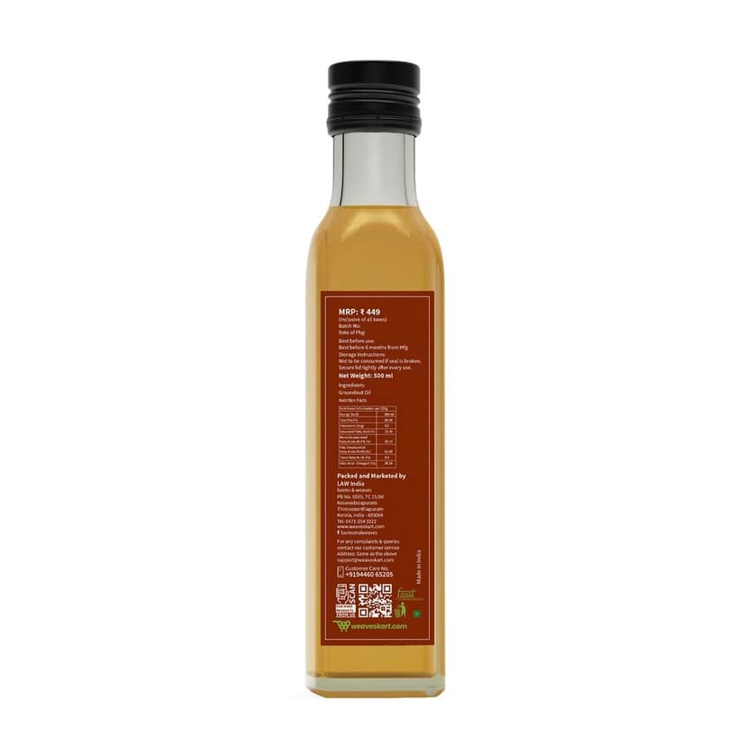 Cold Pressed Groundnut Oil (Peanut Oil/Arachis Oil) – 500 ml view 2