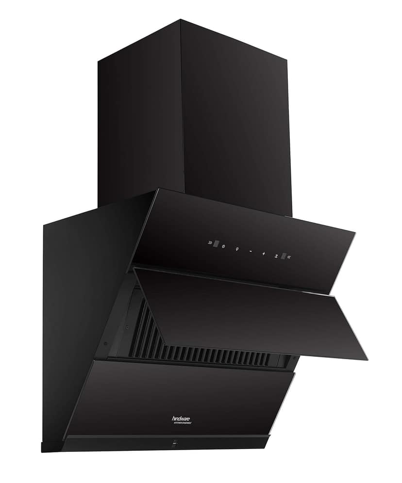 Hindware Smart Appliances, Skyla 60 cm Chimney, 1350 CMH, Auto Clean, Slant Design, Filterless, Touch Control, Motion Sensor, 10 Yrs Warranty on Motor & 2 Yrs on Product - Black view 2
