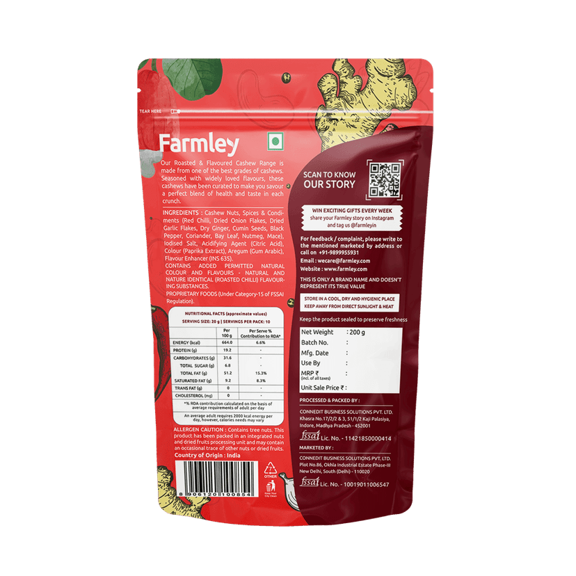 Farmley Thai Chilli Roasted Cashews 200g view 2