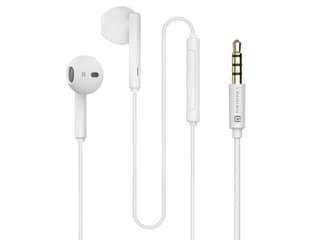 Portronics Conch Theta A 3.5mm Aux Jack, HD Mic, TPE Anti Tangle Material, Unique Earbuds Design - White