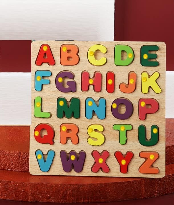 Wooden Educational learning A To Z English Alphabets Board Puzzle With Picures (27 Pieces) view 2