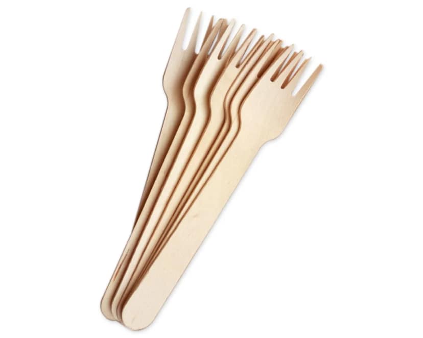 Azure Corp Wooden Fork 160mm – Durable Eco-Friendly Disposable Fork (100 Pcs)