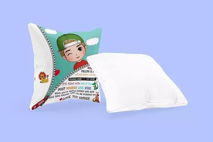 Arni Arts Hugging Kids Love From Father Cushion Cover 12x12 Inch view 2