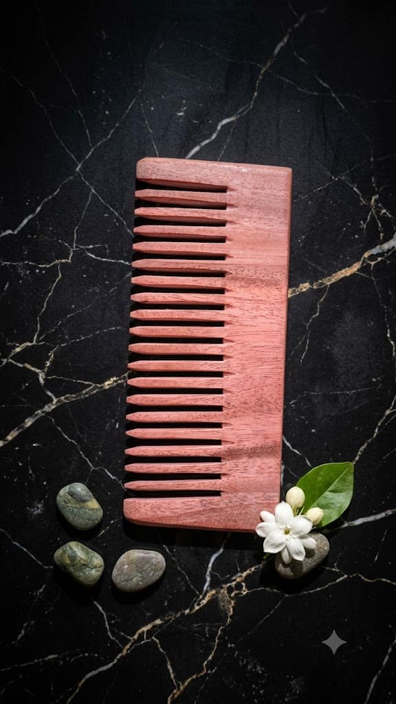 Neem Wooden Hair Comb | Handmade Natural Wooden Comb for Men & Women | 5.5 Inch view 2