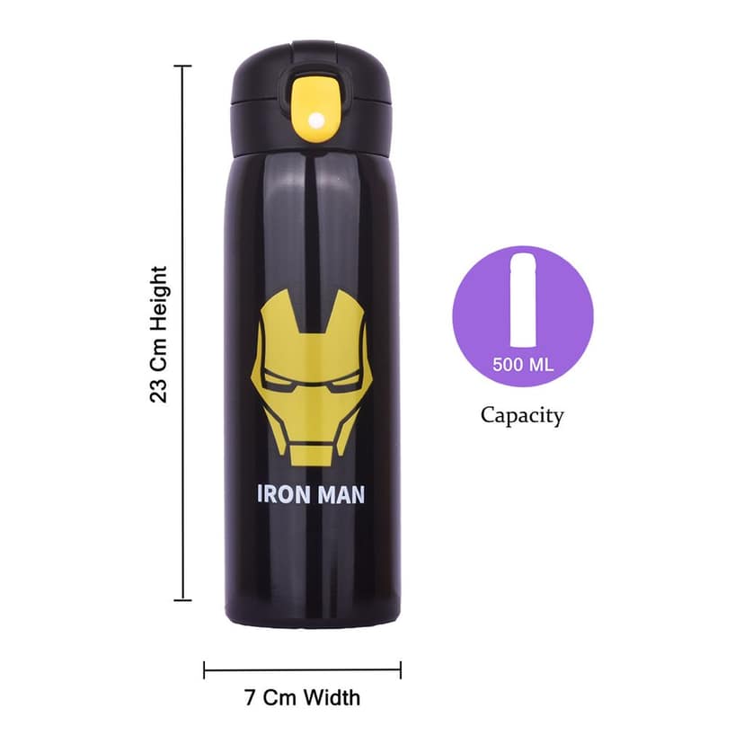 Iron Man Water Bottle | Iron Man 2 Water Bottle | Iron Man Drink Bottle | Iron Man Hot Water Bottle | Stainless Steel Water Bottle For Kids | Insulated Water Bottle | Cartoon Water Bottles | Avengers Stainless Steel Water Bottle view 2