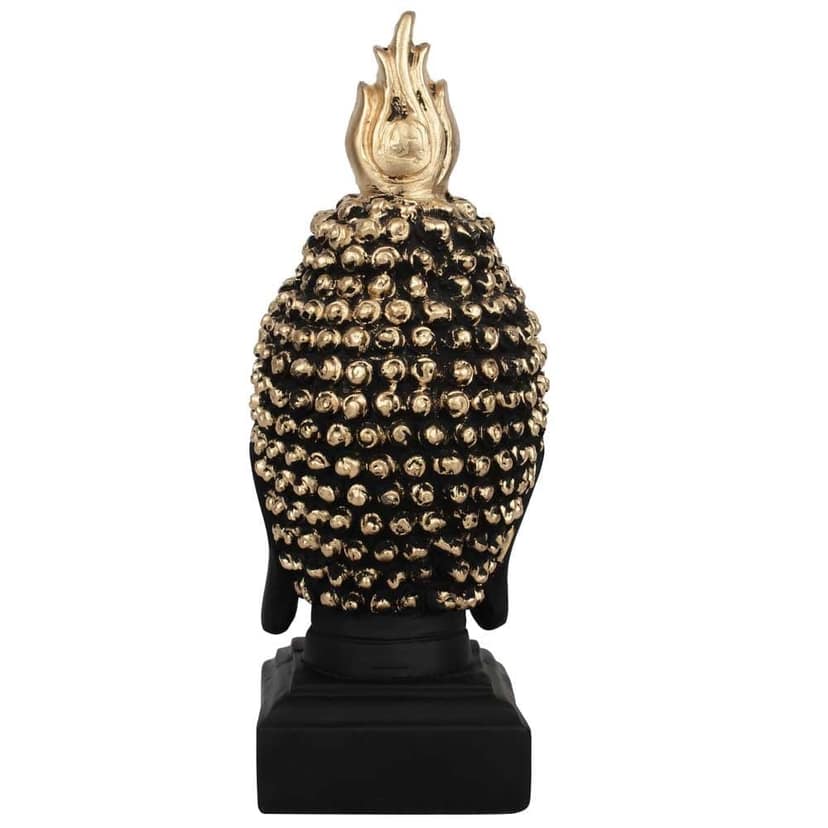 Craftlayout Resin Buddha Head Statue, Black 9 Inch view 2