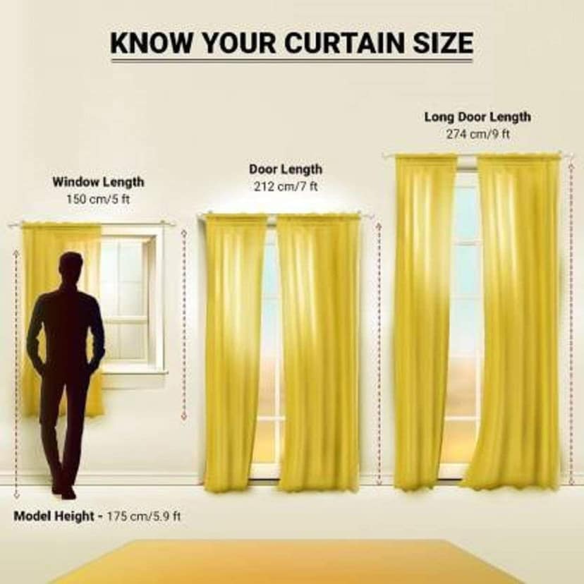 AIRWILL Grey Printed Pattern Cotton Window Curtains 4x5ft Pack of 2 Pieces view 2
