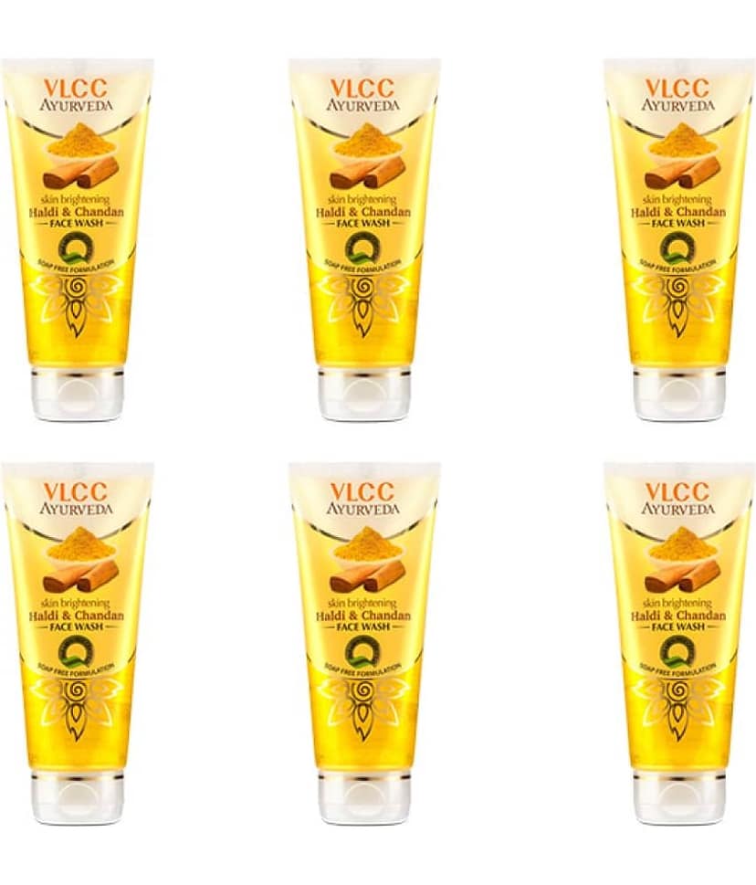 Vlcc Ayurveda Skin Brightening Haldi & Chandan Face Wash , 100Ml(Pack Of 6)