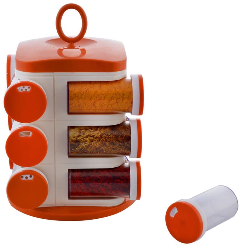 Plastic Spice Rack, 21 cm x 17.5 cm x 21 cm, 1-Piece, Orange view 2