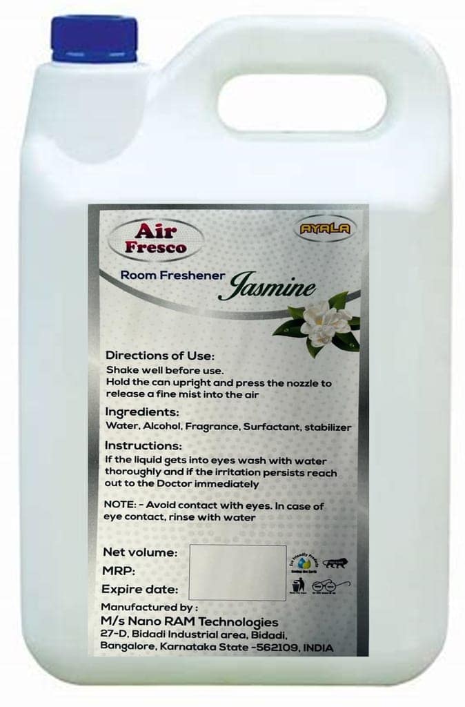 Room Freshener (Air Fresco -5L-Jasmine) | Long Lasting Fragrance |Instant Odor Elimination | Easy to use Spray of Diffuse| Enhances Mood and Well-Being| Alcohol Free| Water based| No harsh chemicals| | Safe to use anywhere| view 2