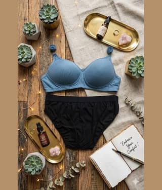 EASTERN CLUB Pack of 1 Cotton Blend Bra & Panty Set For Women ( Multicolor6 )