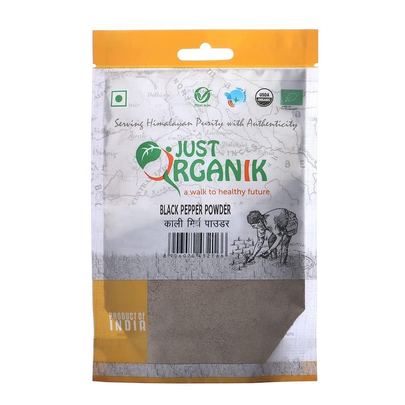 Just Organik Black Pepper Powder 200 g, (4 x 50 g), 100% Organic view 2