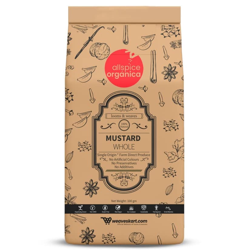 Mustard Whole – 100gm (Organically Grown & Single Origin) (Economy Pouch) view 2