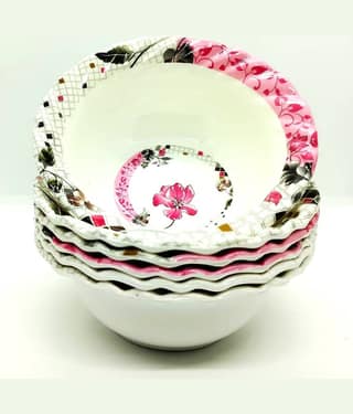 Laserbot Serving Bowl (4.5 X 1.5" INCH) Melamine Printed Chip&Dip Bowl 4.5 cm ( Set of 6 ) Pink