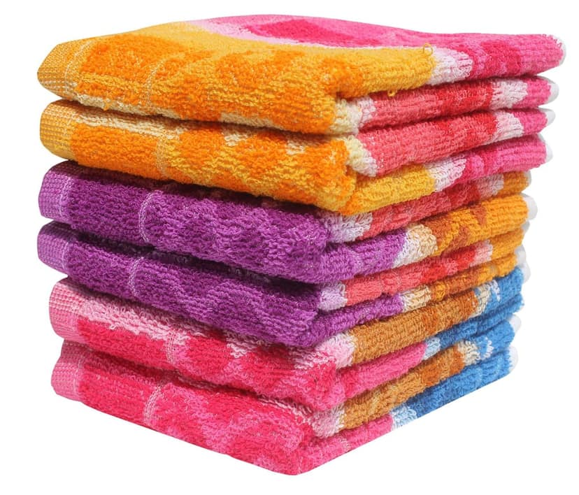 Mandhania SHT602 Cotton Daily Use Hand Towels (35 x 53 cm, Pack of 6, Multicolor) view 2