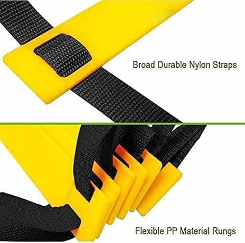 Planet of Toys 4 Meters Agility Ladder Speed Ladder Training Ladder for Soccer, Speed, Football Fitness Feet Training Speed Ladder (Yellow) view 2