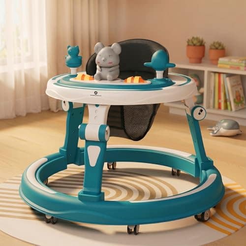 StarAndDaisy 360 Baby Walker 9+ Months/Baby Walkers for 6-18 Month Baby Boy Girl with 7 Level Height Adjustment Walker for Kids Boy and Girl with Switchable Food & Musical Toy Tray - Blue StarAndDaisy 360 Baby Walker 9+ Months/Baby Walkers for 6-18 Month view 2