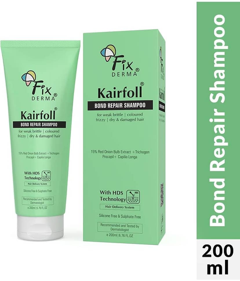 Fixderma Kairfoll Bond Repair Shampoo for Weak, Frizzy, Coloured, Dry & Damaged Hair (200 ml)
