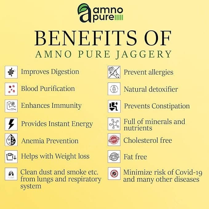 Amno Pure Natural Sugar Cane Jaggery Powder Fine Filtered | Cholestrol free, Fat free & Ayurvedic and 100% Natural 500G Pet Jar view 2